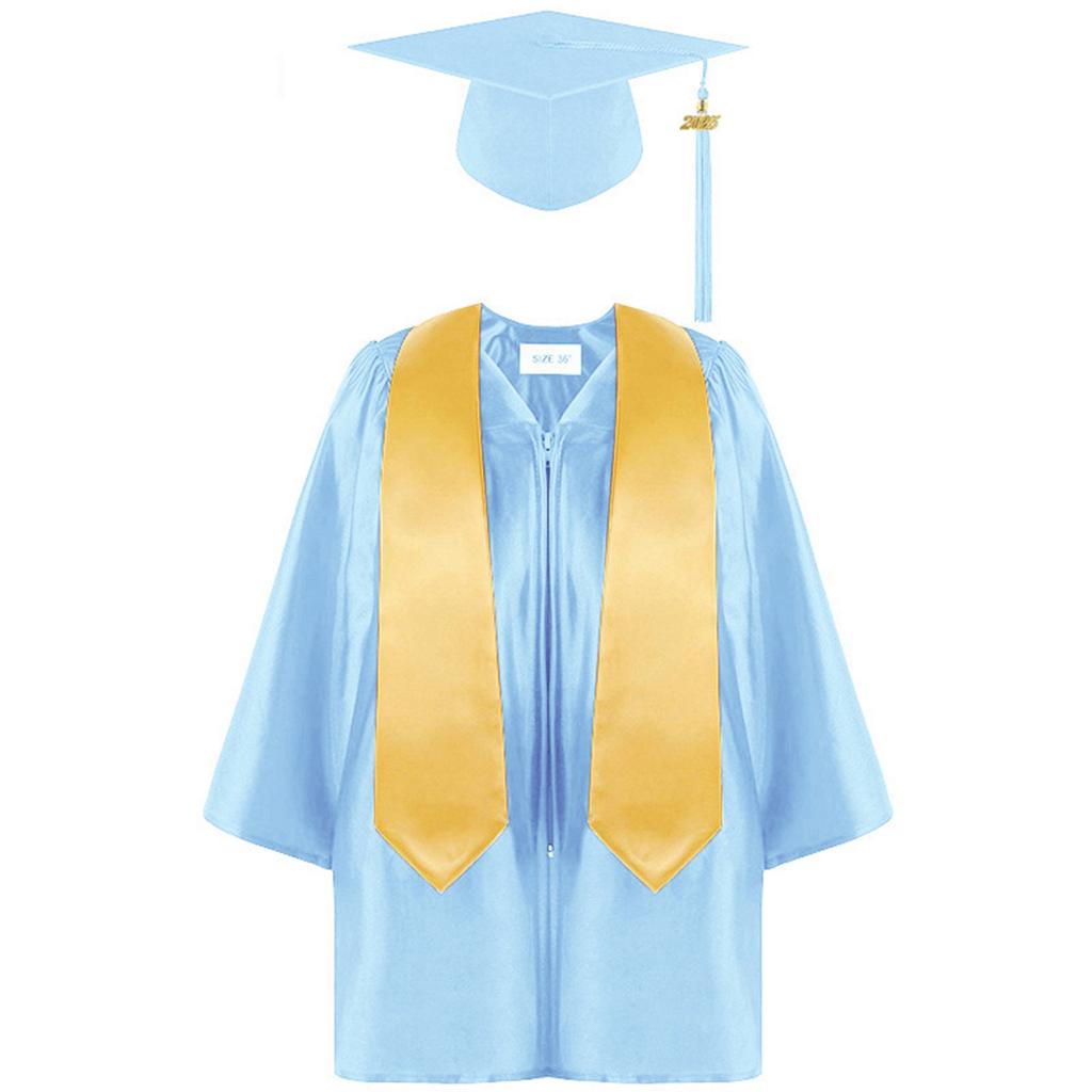 Kindergarten Graduation Cap With Tassel & Printed Gown. Perfect For Memorable Photos And Ceremonies
