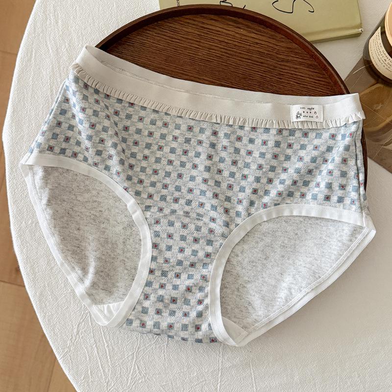 H8819 Lolita Floral Panties for Girls - Pure Cotton, Breathable, Antibacterial Crotch, Women's Briefs for Ages 10+