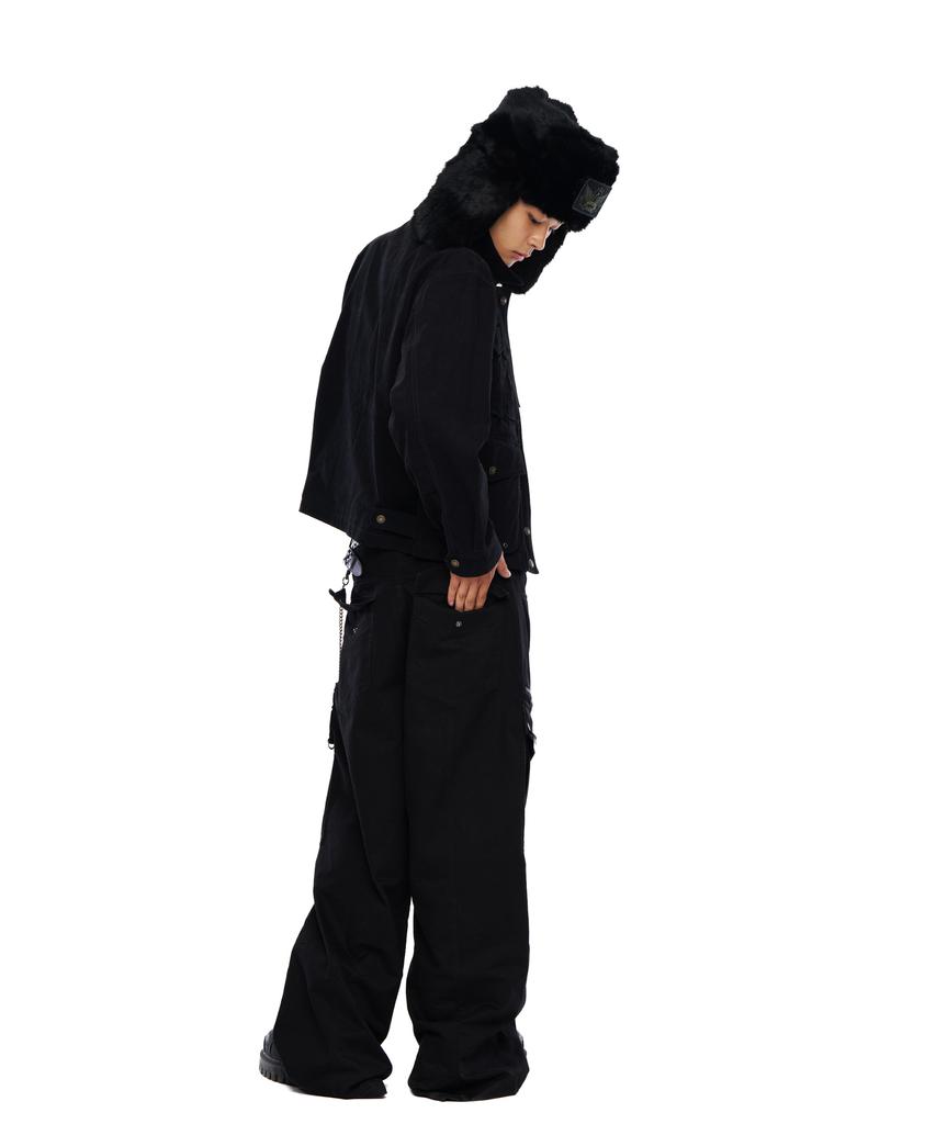 Aakam Cotton Utility Jacket (Black)