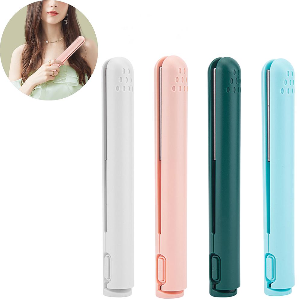 

Type-C Mini Curling Iron Hair Straightener Dual-purpose Portable Straight Hair Splint Mini Ceramics Hair Curler for Home Travel зелений