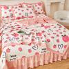 Cartoon Peach Comforter Queen Size, Love Heart Pink Peach Print Quilt Ultra Soft, Ultra Comforter 1 Piece Bedding For Room Decor