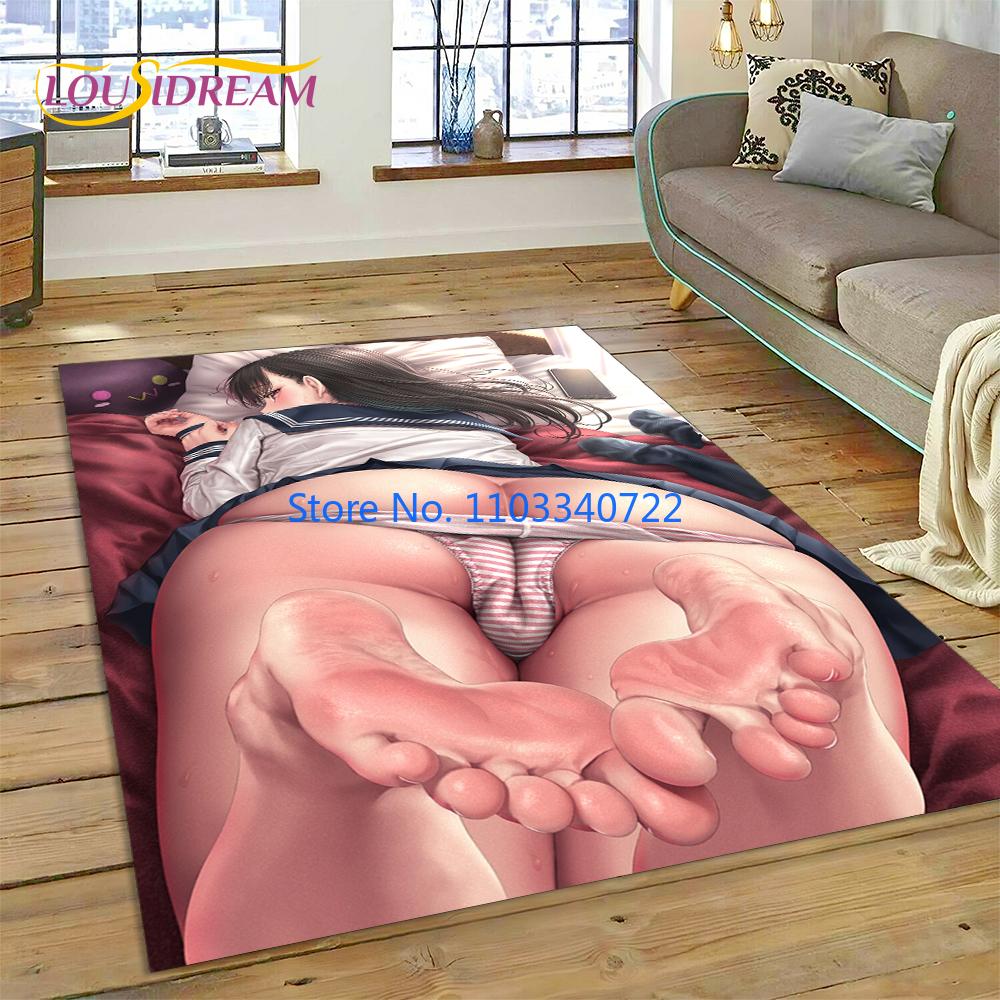 3D Anime Game Character Sexy Lace Girls Cartoon Carpet Rug Carpets 120x160cm Decor for Living Room Bedroom Sofa Kids Floor Mat