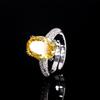 Jewelry Copper Bottom Gold-Plated High Carbon Diamond Ice Flower Cut Pigeon Egg Copper Setting Temperament Ring Female 10 * 14