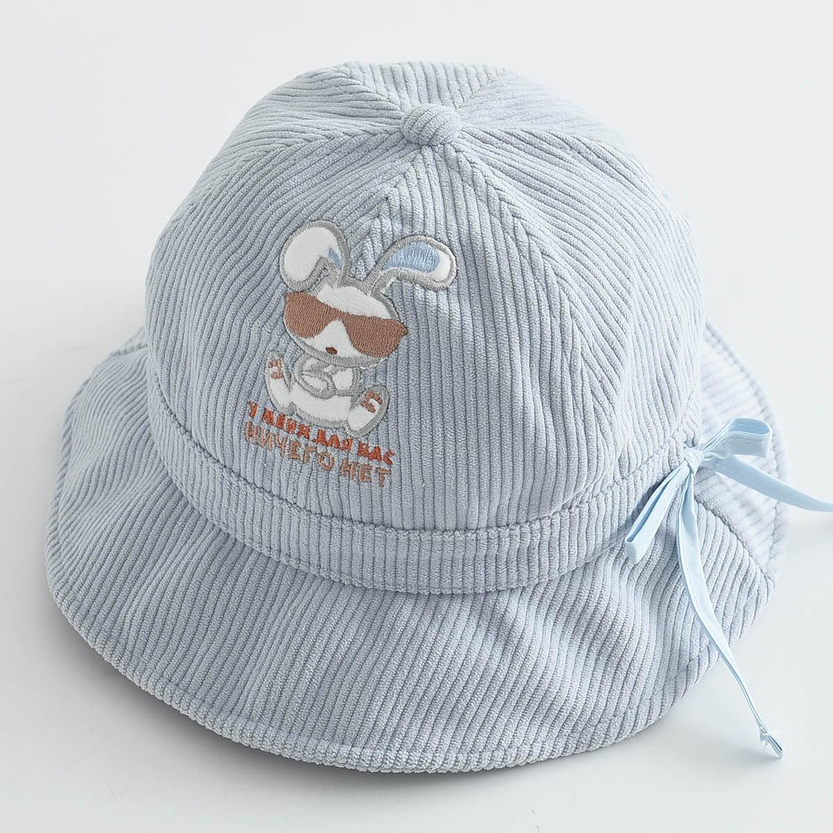 Adorable Kids  Cartoon Bucket Hat - Windproof & Sun-Protective 50-52cm светло-синий