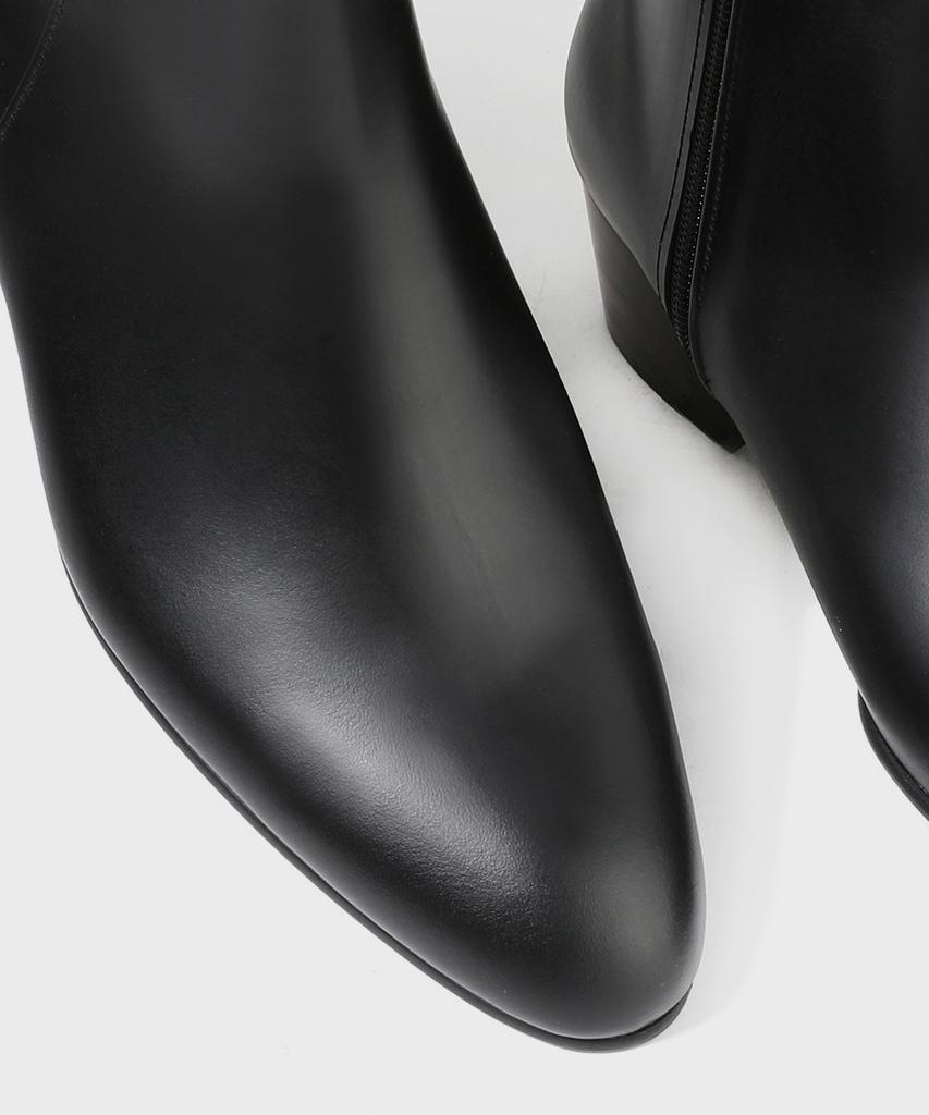 Firenze Atelier 4.7Cm Castarsole Minimal Zipper Ankle Boots 3335 [Black Fg]