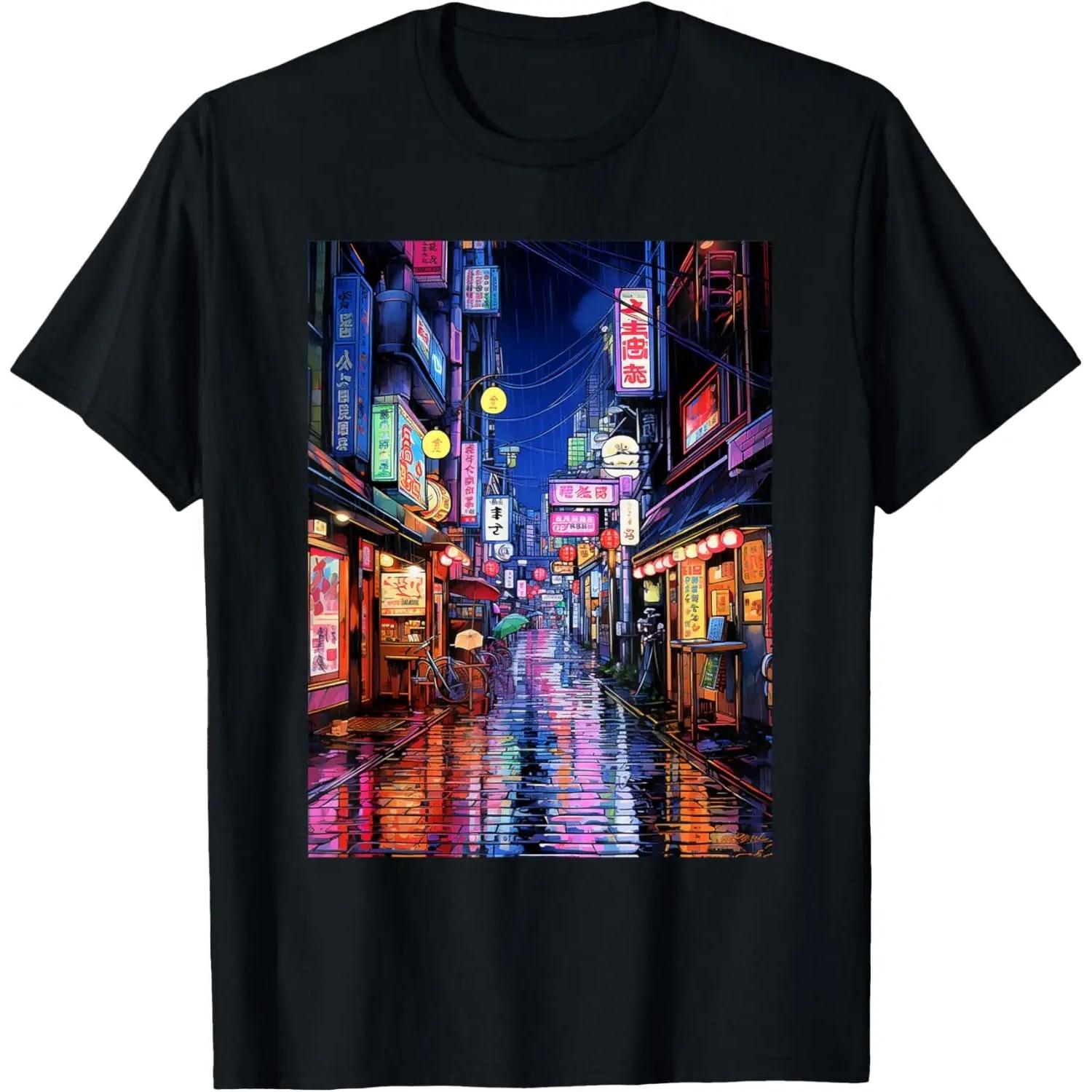 Tokyo 90s Lofi Japan Night Japanese Streetwear Aesthetic T-Shirt S чёрный