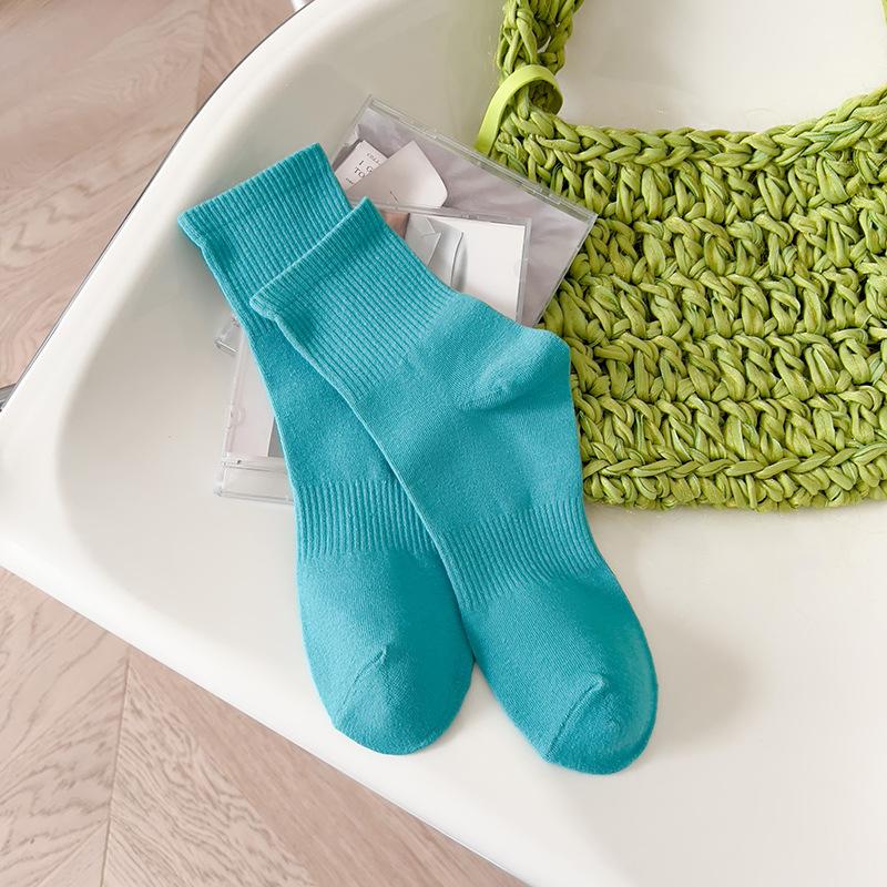 Calzini a Tubo Sportivi da Skateboard da Donna Colore Unito Vita Primavera Autunno Tendenza