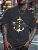 Nautical Anchor Coast Guard Helicopter Graphic Mens Casual Cotton Crew Neck TShirt Short Sleeve