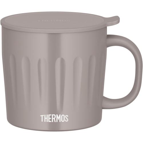 Thermos Vacuum Insulated Mug, 450ml, Greige, Embossed, Large Capacity, Dishwasher Safe, Perfect for Soup (JTA-450 GG)
