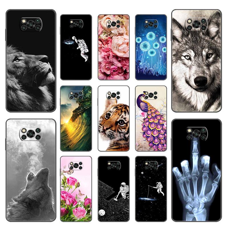 Case For POCO X3 Pro Soft Silicone TPU Black Bumper Cover For Xiaomi Poco X3 NFC Phone Back Cases PocoX3 X 3 X3Pro Cat Cartoon