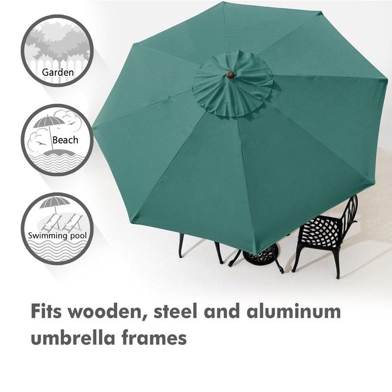 Top Quality 3m Diameter 8 Ribs Umbrella Canopy Replacement Patio Top Cover for Market Outdoor Beach Yard Patio Umbrella