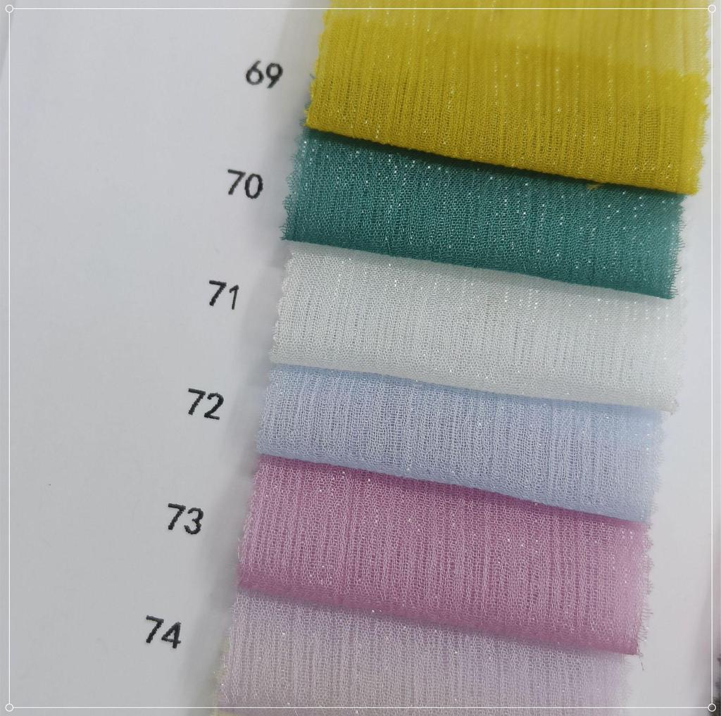 Silver Silk Crepe Skirt Fabric with Glittering Yarn - Lolita Chiffon Hanfu for Spring/Summer Women's Fashion
