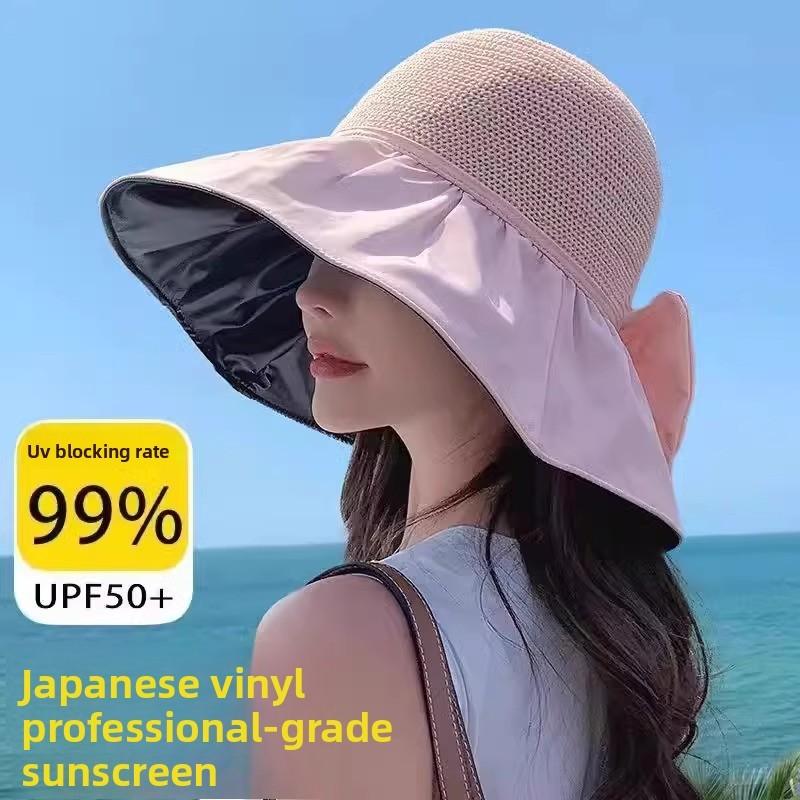 

Polyester Foldable Sun Hat With Wide Brim And Wind Rope For Beach And Outdoor Activities розовый
