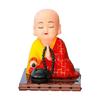 Solar Buddhist Monk Dashboard Ornament ABS Crafted Car Accessory Dashboard Ornament for Home Wealth Health