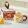 Puppy ceramic mug couple water cup hand-painted cup home office coffee cup for girls birthday gift