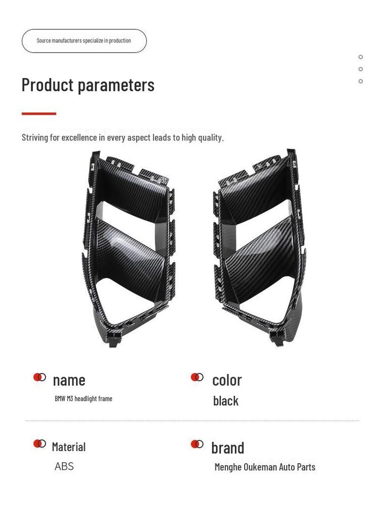 BMW M3/M4 G80 G82 Přední nárazník Sání vzduchu Rámeček mlhového světla Dekorace větracího otvoru