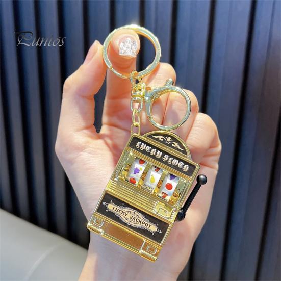 Mini Casino Game Console Keychain Portable Plastic Key Chain Fun Gift for Gamers Multi-Functional Gaming Key Ring