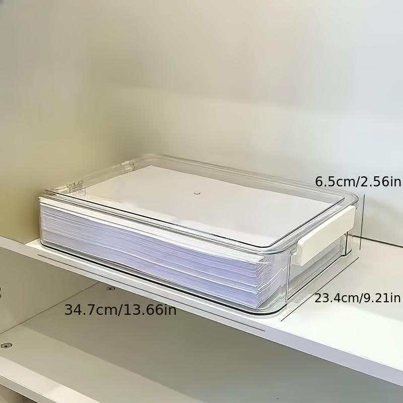 Scatola Trasparente in Acrilico per Organizzazione Carta da Scrivania, Organizzatore Documenti Formato A4, Porta Carte per Casa Anti-Polvere
