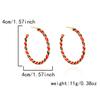 Merry Christmas Colorful Earrings Ear Hoop for Women Minimalist Red Green Twist Round Circle Earring for Women Girl New Year Xmas Jewelry Gifts