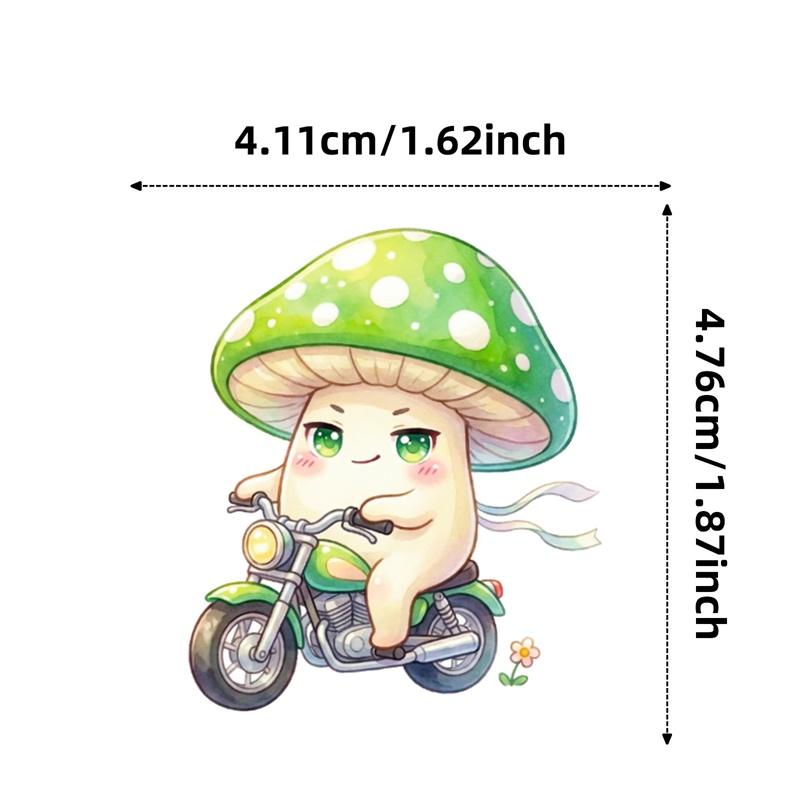 10/30/56PCS Cartoon Mushroom Man PVC Sticky Sticker Stationery DIY Children's Laptop Luggage Skateboard Decoration Scrapbooking