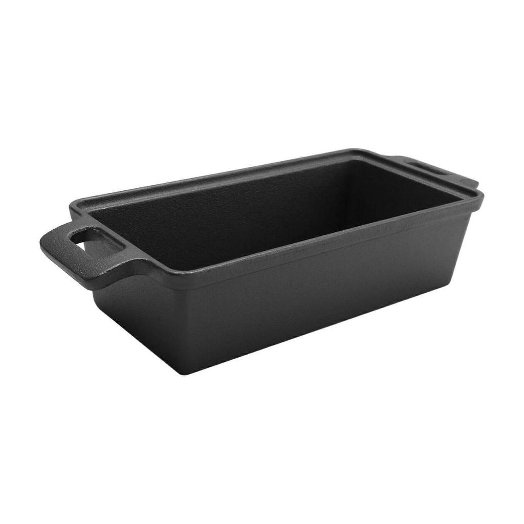 Cast Iron Bread Pan with Lid, Heavy Duty Loaf Pans for Baking Bread, Loaf Pans for Oven Baking, 2PCS (Black)