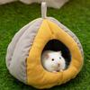 Hamster Bed Semi-enclosed Warm Cotton Cave Hangable Thicken Plush Hamster Hedgehog Cave Bed For Chinchilla Small Animal Ferret