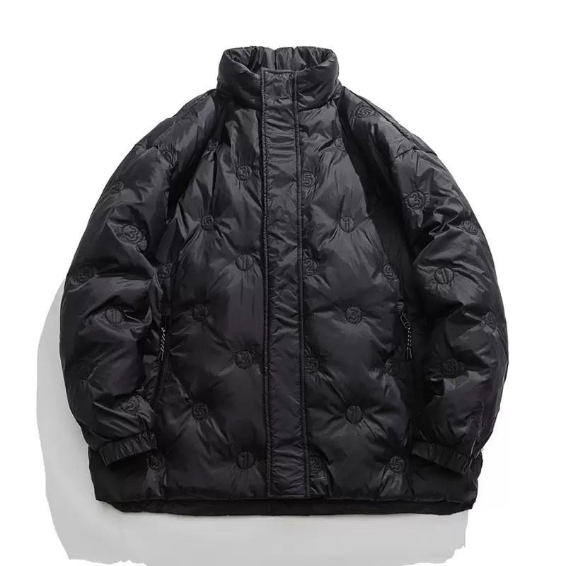 Men Stand Collar 90% Down Jacket Winter Loose Rhombus Warm Puffer Coat Outerwear