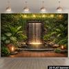 2D Vintage Lantern Stone Waterfall Jungle Photography Background Cloth