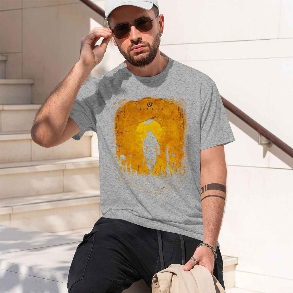 2026 New Model Mens Shortsleeve Half Life Game Rise Shine T Shirt Graphic Mens Tees Summer Cotton Tops Oneck Tshirt Half Lif