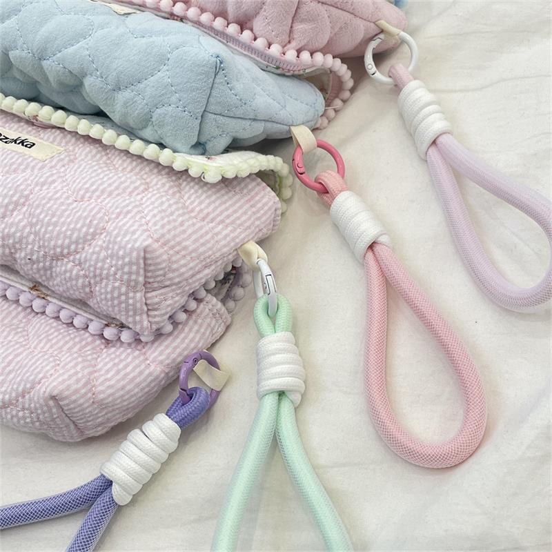 Sweet Floral Pencil Case With Lanyard Handbag Girly Cosmetic Bag Large Capacity Portable Storage Bag Student Stationery Bag Gift