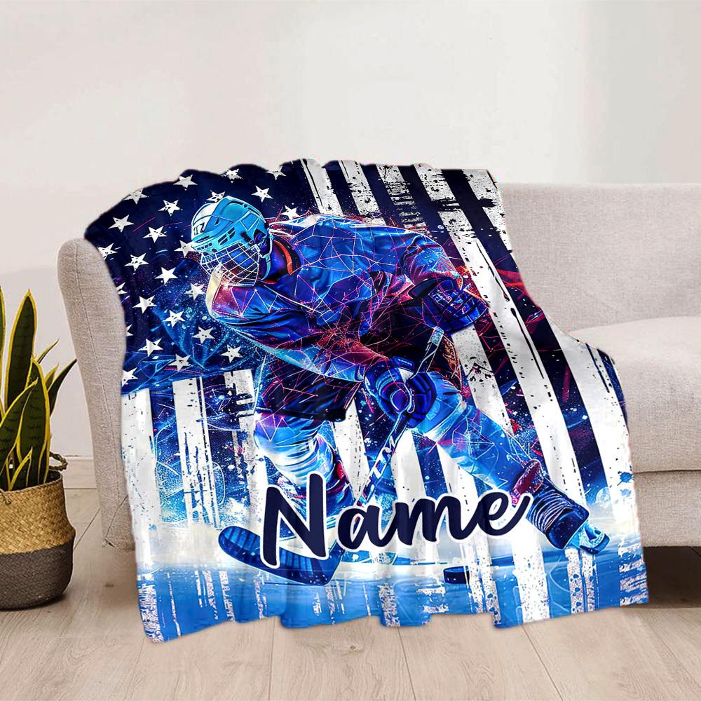 Hockey Life Passion Play And Princess Gift Customizable Blanket Text Warmthful Decor Versatile For Sofa Couch Office Bed Picnics Ideal For All Seasons