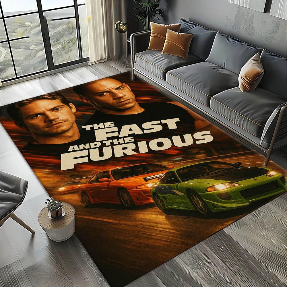 Tappeto Tappeto Artistico Film 3D F-Fast and The F-Furious per Decorazione Stanza Casa Cucina Camera da Letto Divano Regalo Tappeto per Area Bambini Tappetino Antiscivolo