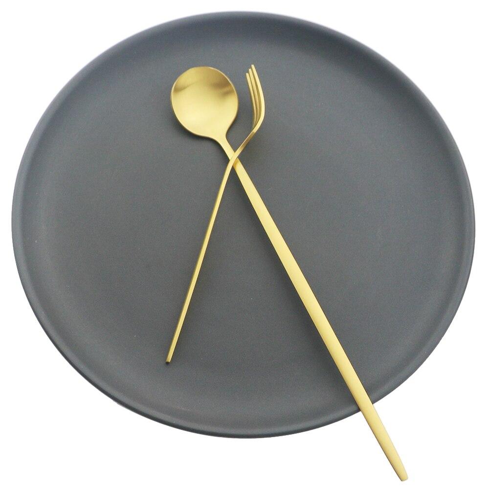 6Pcs Colorful Forks Set Tea Cake Snack Fork Dinnerware Cutlery Matte Stainless Steel Tableware Dessert Fruit Fork Silverware Set