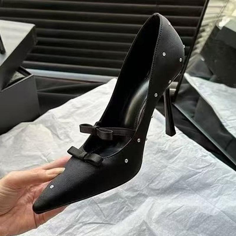 Fashion Crystal Bow Elegant Women Shoes Super High Heels Pointed Toe Pumps Fashion 2025 New Trend Spring Dress Party Mujer Zapatillas