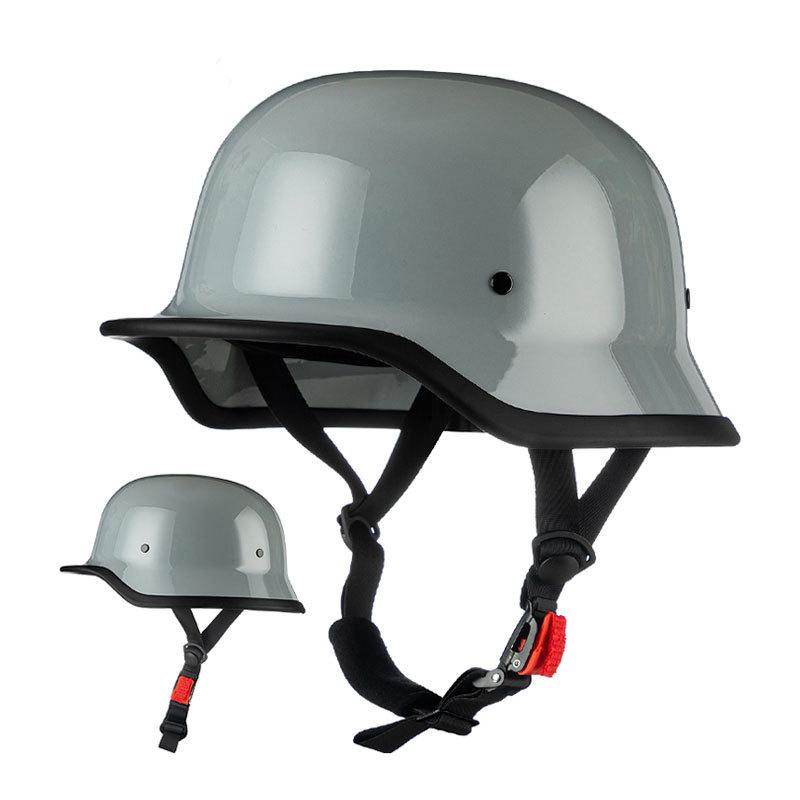 IBK Soldiers Vintage Half Helmets Men And Women Motorcycle Hareid Style Bucket Helmet Cruise Electric Vehicle Helmet