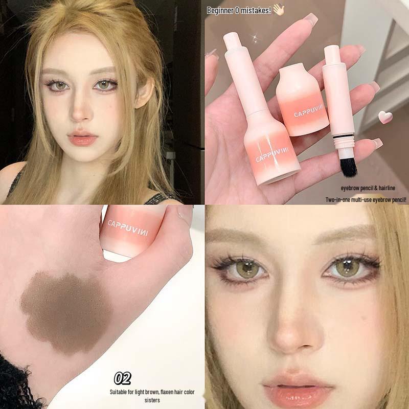 Cappuvini Peach Pink Smudge-Proof Eyebrow Pencil - Natural Color, Student-Friendly Cosmetics