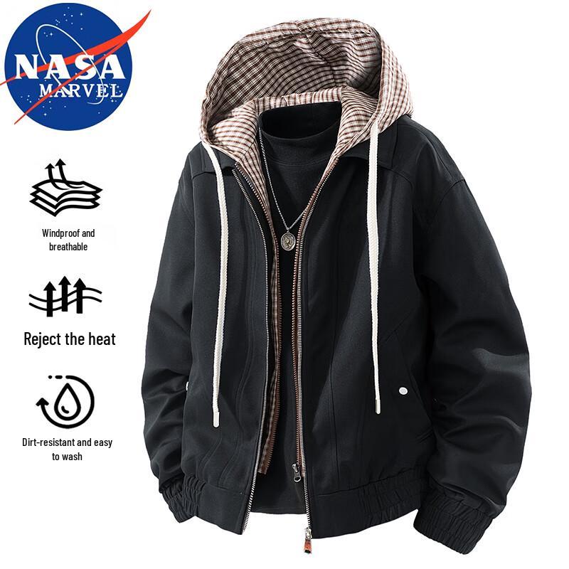

NASA MARVEL Men s Fake Two-Piece Hooded Jacket 3XL