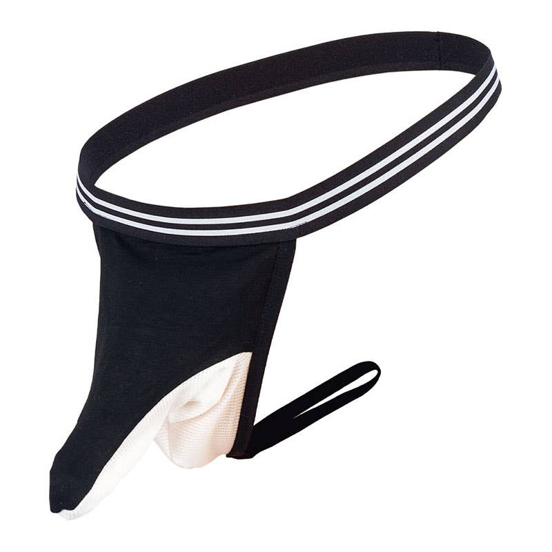 YWZAO Insertable Anal Plug Mens Underwear Thong Separate Pouch Design Black N28
