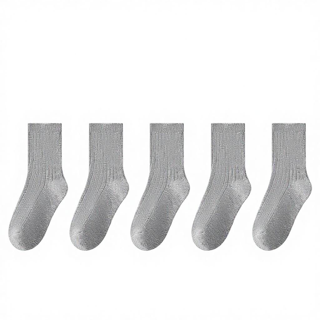 Children's Crew SocksCotton Anti-Bacterial Seamless Spring/Autumn Boys' Girls' School Sports Socks White Black Gray