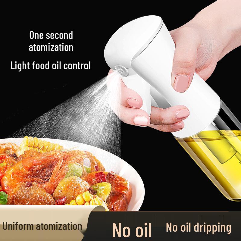 Glass Oil Sprayer Bottle - Leak-Proof, No Drip, High-Temperature Resistant for Barbecue & Cooking Oils White Spray Bottle 220ml