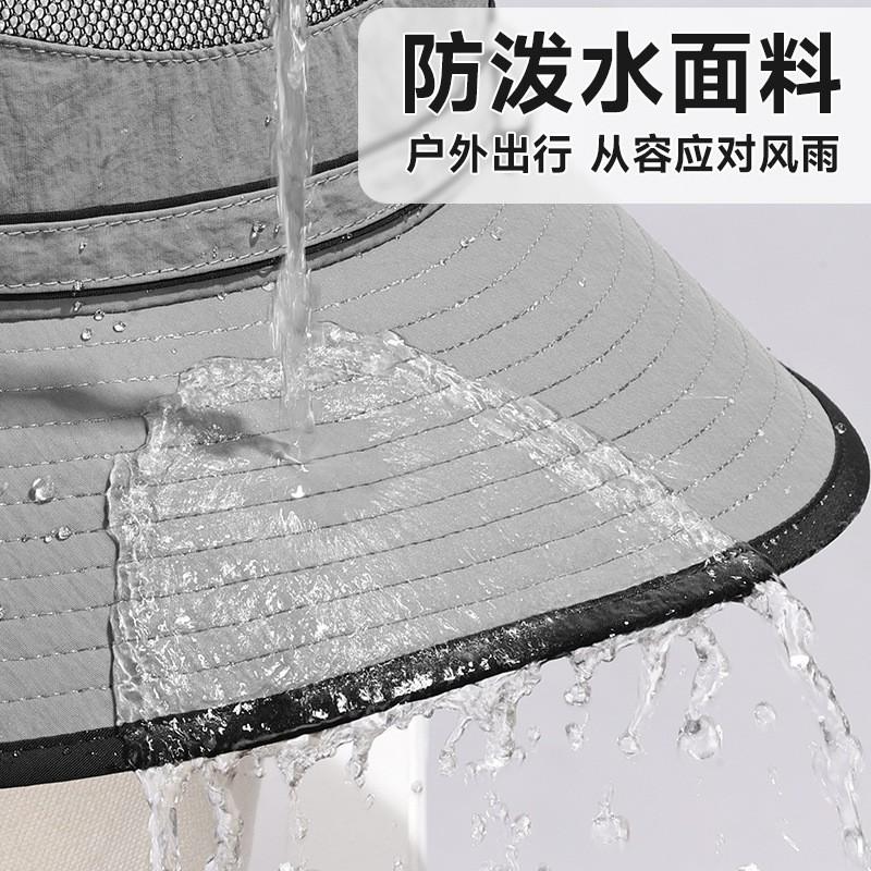 Unisex Wide Brim Sun Hat Travel Hiking Outdoor Activities Breathable Quick Dry Foldable Adjustable Fishing Cap