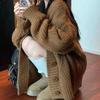 Women's Autumn and Winter Sweater Coats Trendy Fashion Cardigans Loose Lazy Style Twist Retro Knitted Cardigan Outer Tops