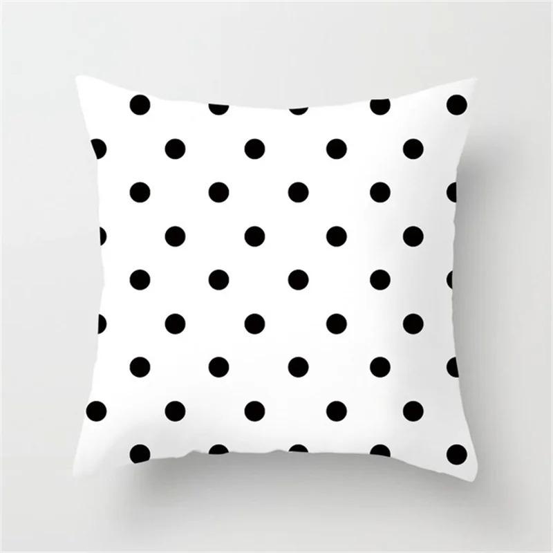 Black and White Geometric Simple High-end Space Pillowcase Patchwork Cushion Cover Striped Letter Pillowcase Home Decoration