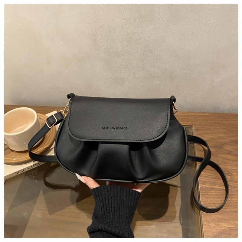 Fashionable Pleated Small Bag - Simple and Stylish Single-shoulder Crossbody Bag for Daily Use  Riding Bag Style Bag