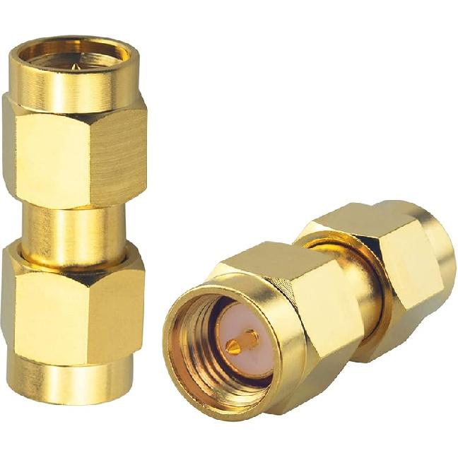 Boobrie 2-Pack Upgraded SMA Female to RP-SMA Female Adapter DC-18GHz VSWR ≤1.15 RF Coaxial Gold-Plated Adadper for FPV Drone Signal Booster