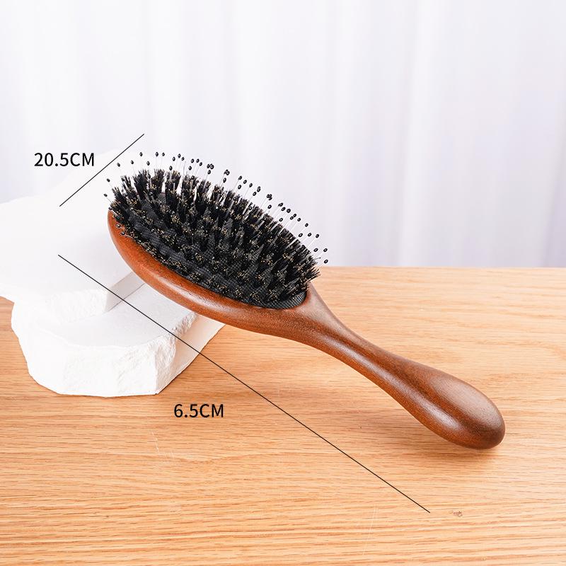 

Гребень массажный из золотого сандалового дерева со щетиной кабана для пышных волос - Женский гребень с подушкой-аэрбэгом