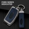 Car Sticker 2025 Hot Leather Car Key Case Cover Keychain Protector Shell for Ford Fiesta Focus 2 C-Max Ecosport S-Max Fusion Mon