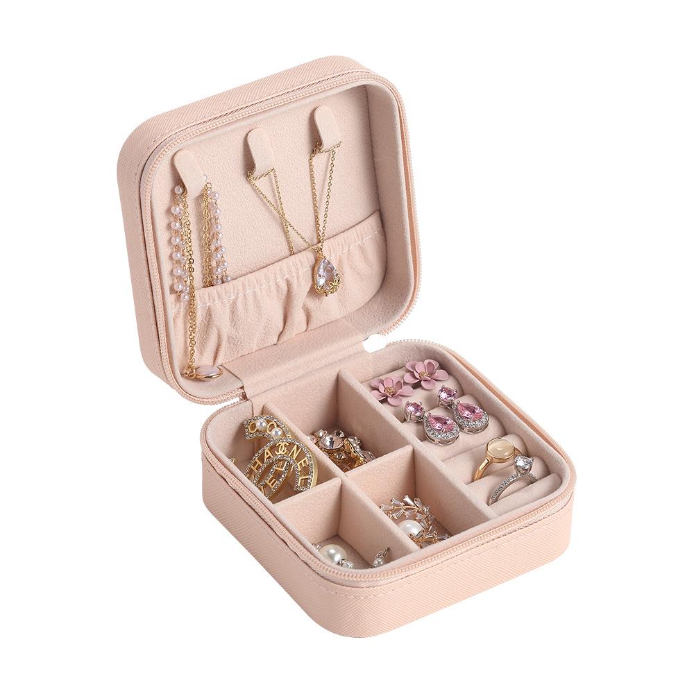 Mini Jewelry Box Storage Box Bag Small Pu Necklace Earrings Stud Earrings Jewelry Box Portable Jewelry Box