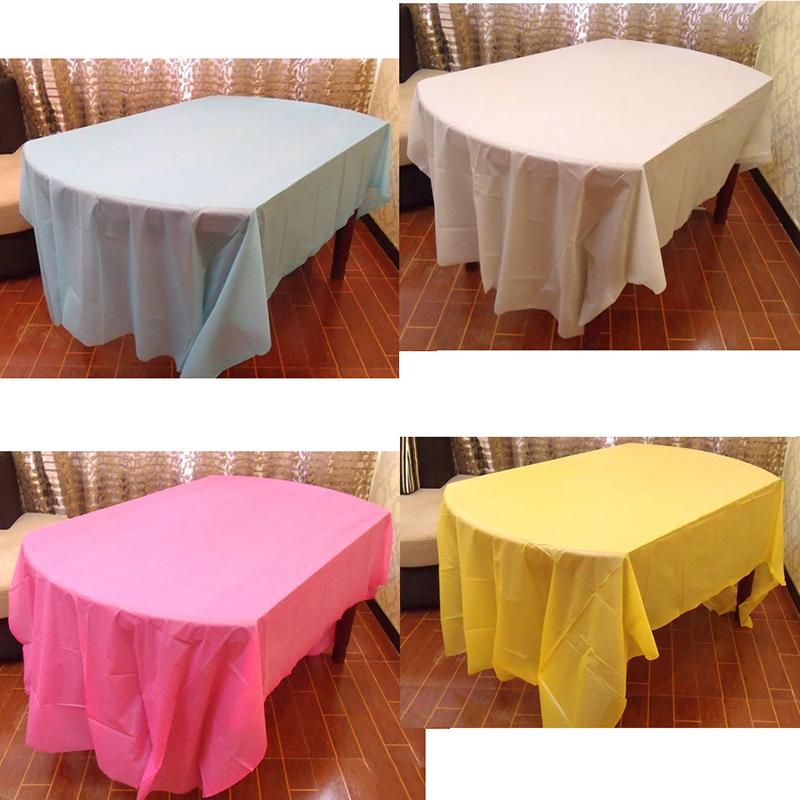 Plastic Disposable Solid Color Party Tablecloth Birthday Party Wedding Tablecloth Rectangle Desk Cloth Decorates Environmentally