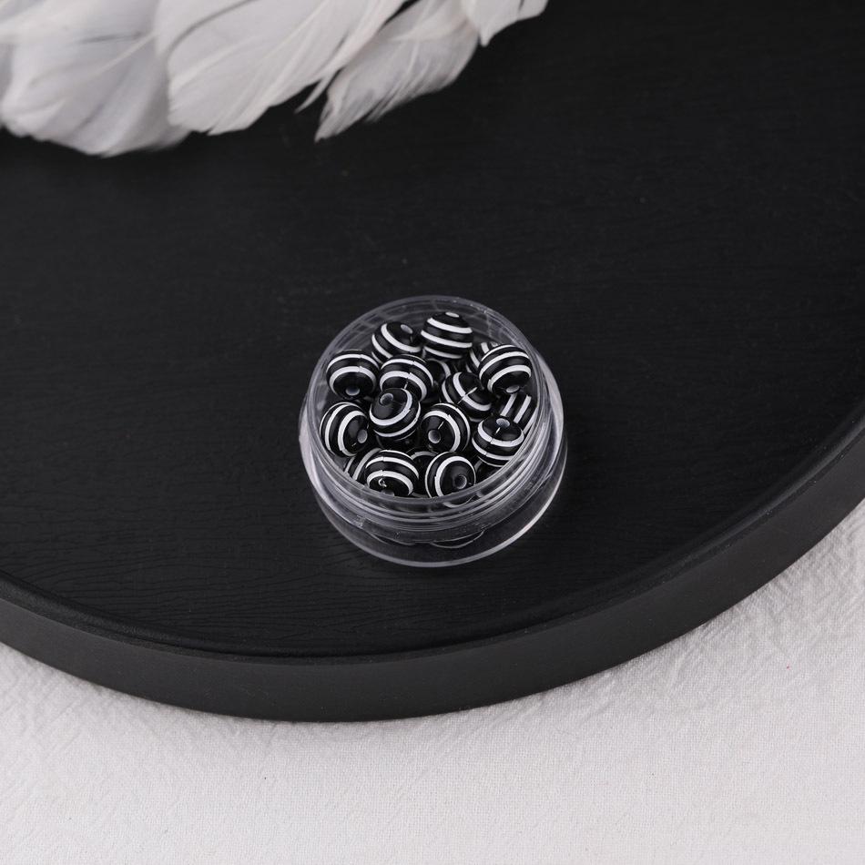 8MM Bunte gestreifte Harzperlen für DIY-Schmuck